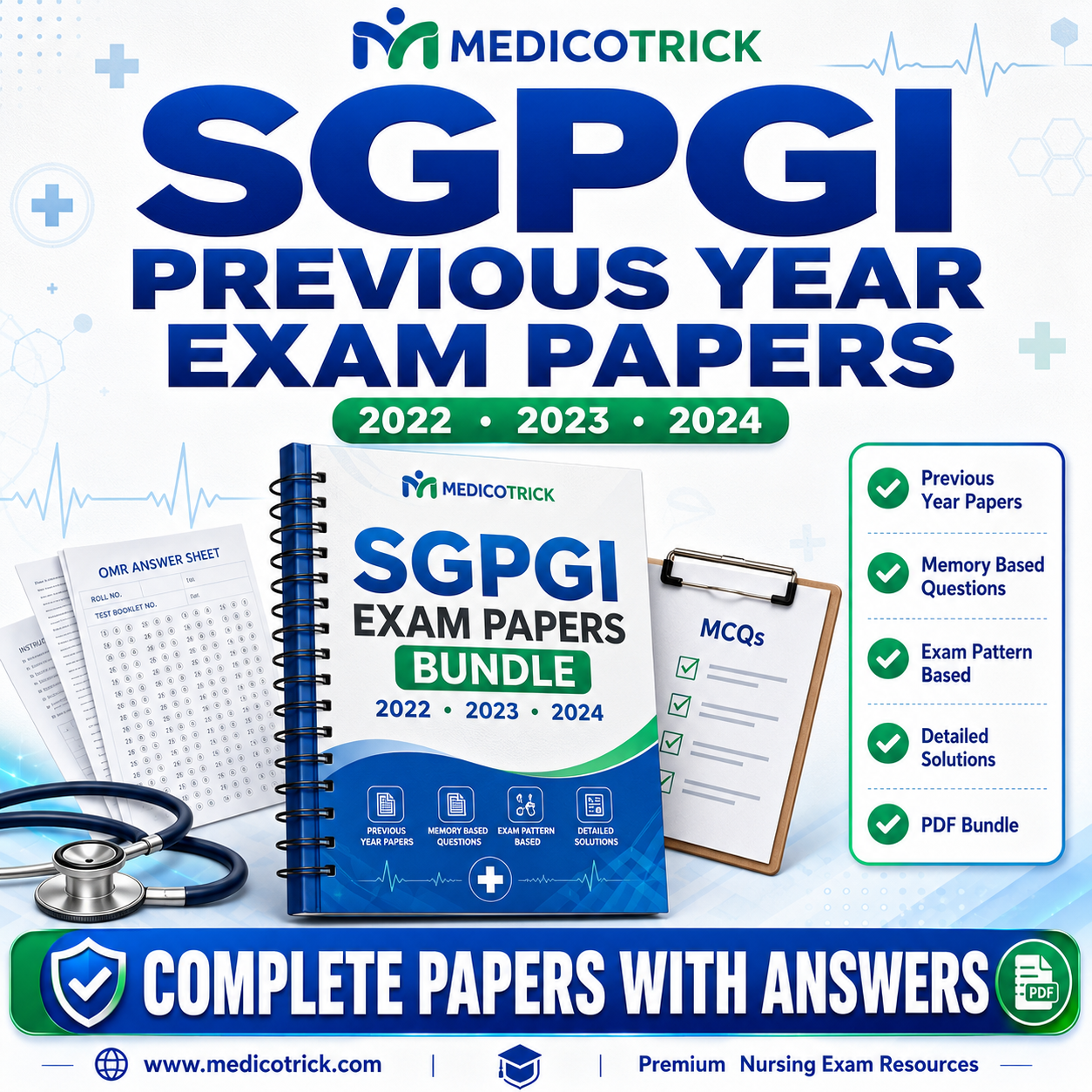 SGPGI Last 3 Year Previous Exam Paper Bundle